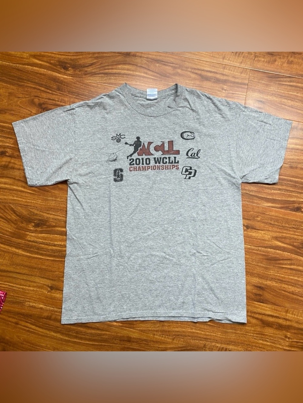 3/$25 Gildan Gray Ultra Cotton 2010 WCLL Championship Crew T-Shirt Size Large